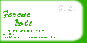 ferenc molt business card